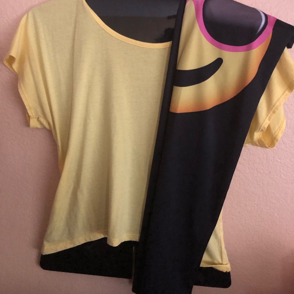 Justice emoji happy face leggings